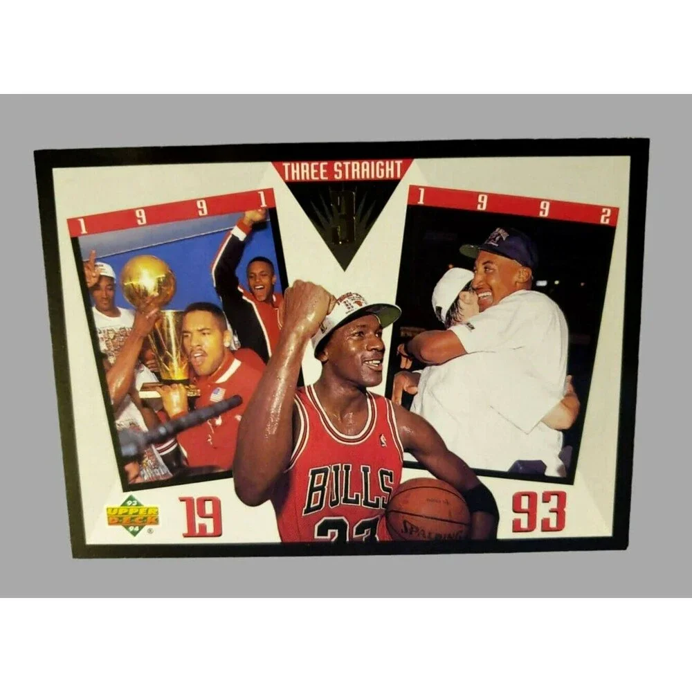 1993-94 Upper Deck MICHAEL JORDAN Three Straight '91 '92 '93 NBA Card #SP-4 HOF
